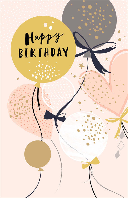 Happy Birthday Balloons Design Card For Her