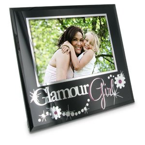 Black Glass Glamour Girl Photo Picture Frame 6x4 New