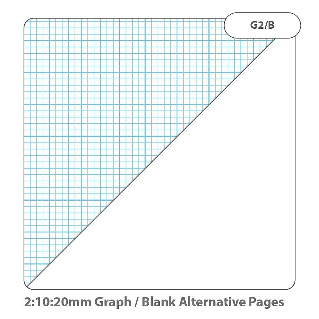 Pack of 6 Rhino A4 100 Page 20mm Graph Ruling with Plain on Reverse Graph Pads