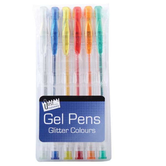 Just Stationery Glitter Gel Ink Pen (Pack of 6)