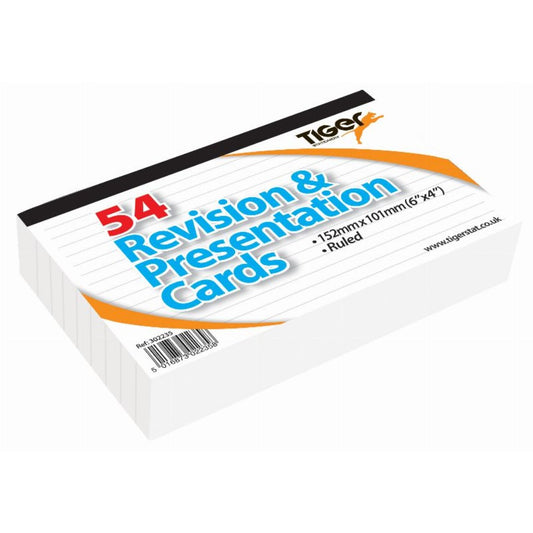 6"X4" White 54 Sheets Ruled Top Bound Revision Cards 