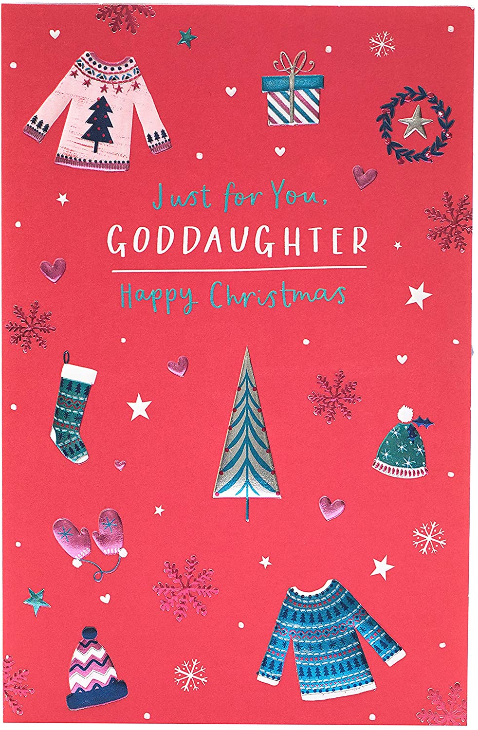Goddaughter Christmas Card Cute Christmas Jumper Design