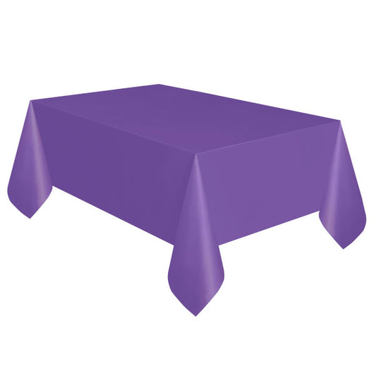 Neon Purple Solid Rectangular Plastic Table Cover 54"x108"