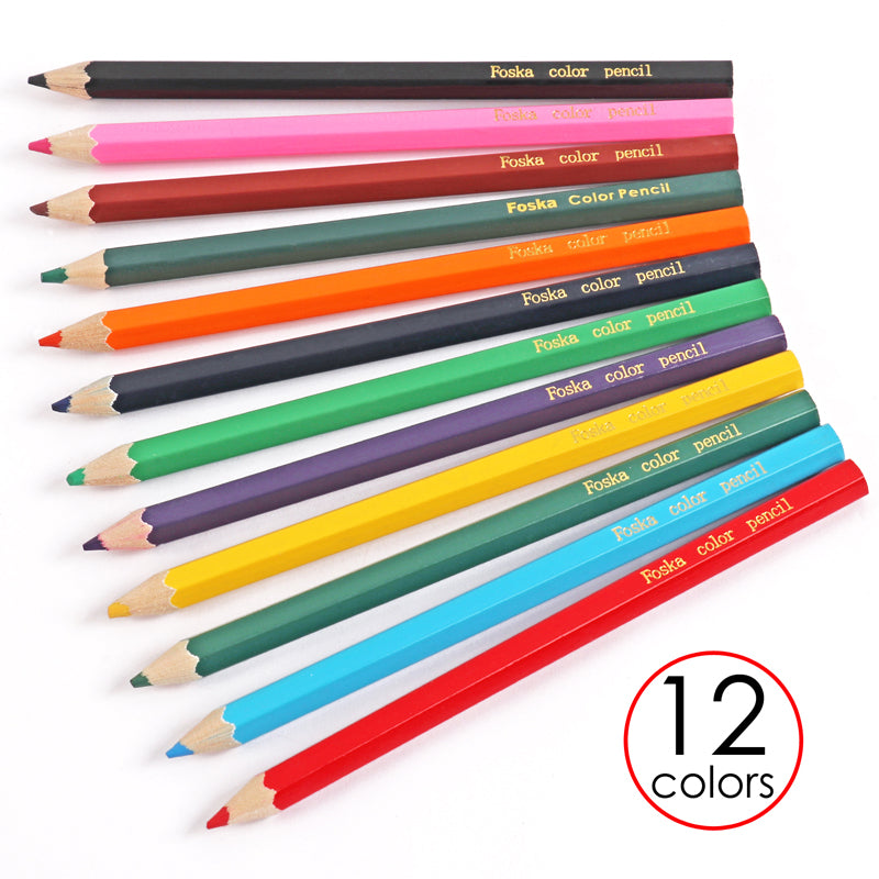 Pack of 12 Jumbo Assorted Colouring Pencils