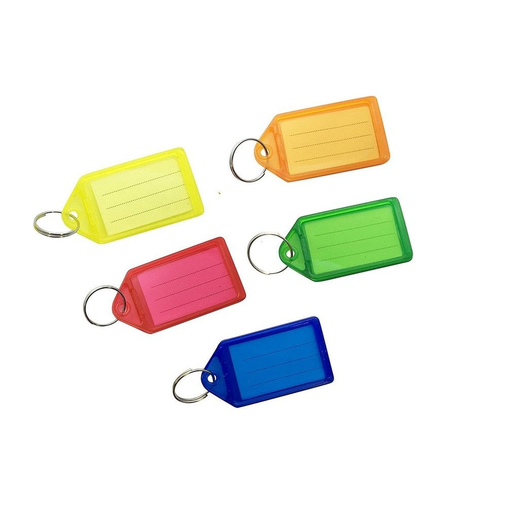 Pack of 100 Small Assorted Coloured Identity Tag Key Rings