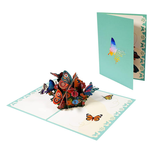 Vibrant Fluttering Butterfly 3D Pop Up Greeting Card - Mother's Day Birthday Anniversary
