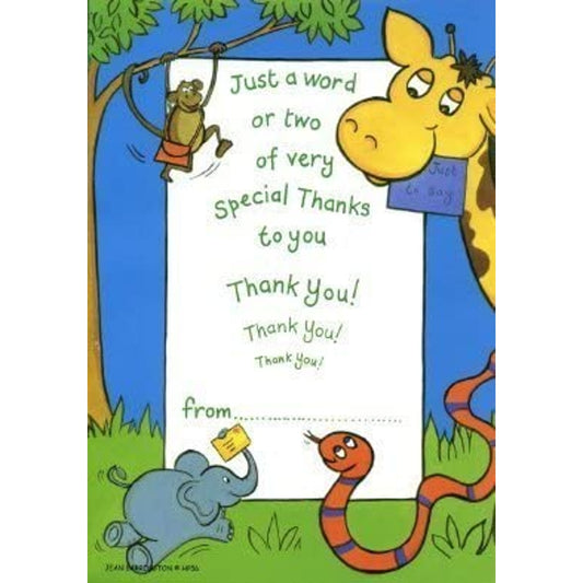 Pack of 20 Jungle Theme Thank You Sheets with Envelopes