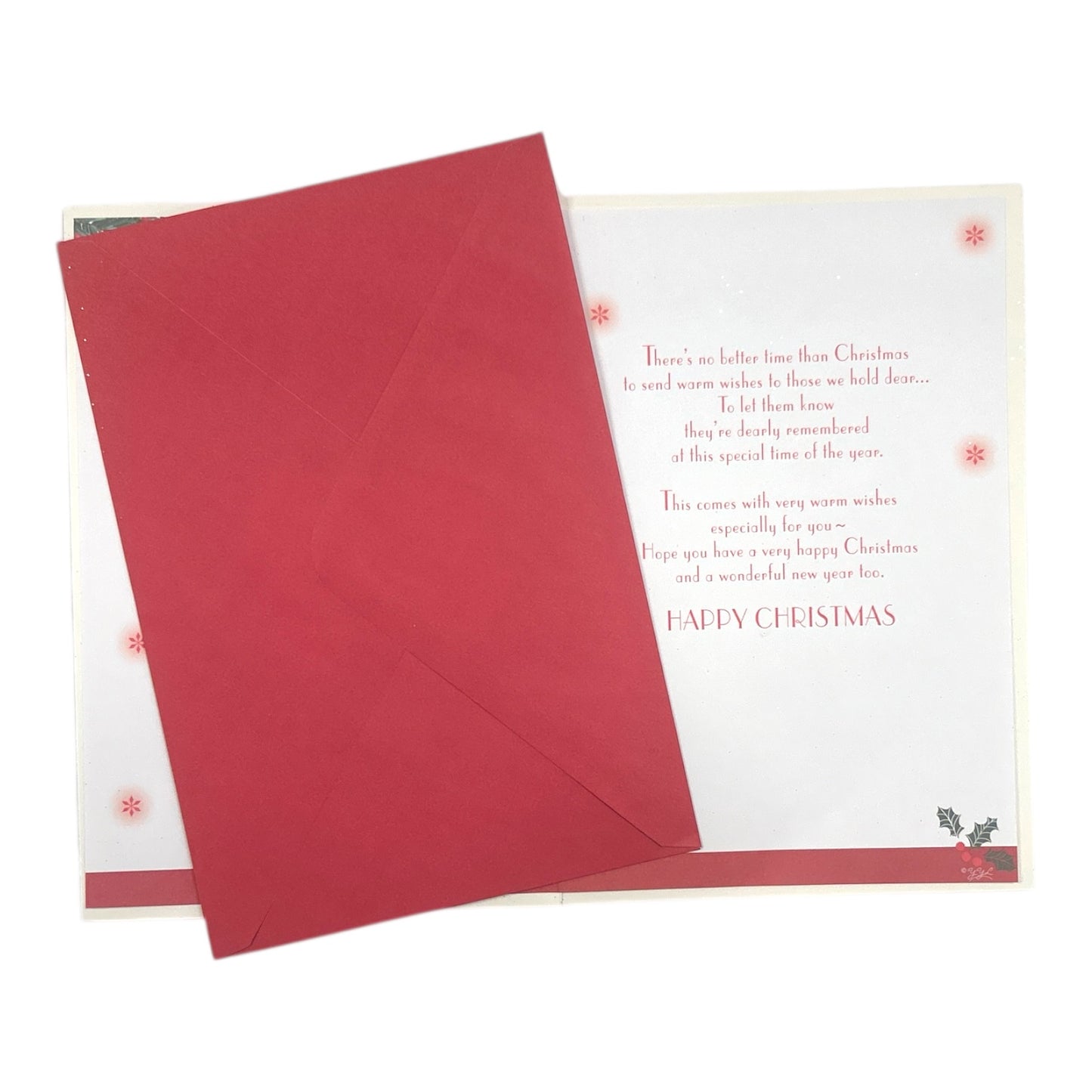 To a Dear Nephew and Family Red & Gold Star with Ornaments Christmas Card