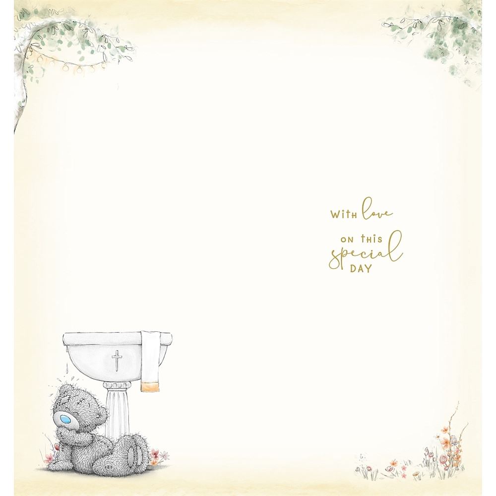 Bear At Font Baptism Card