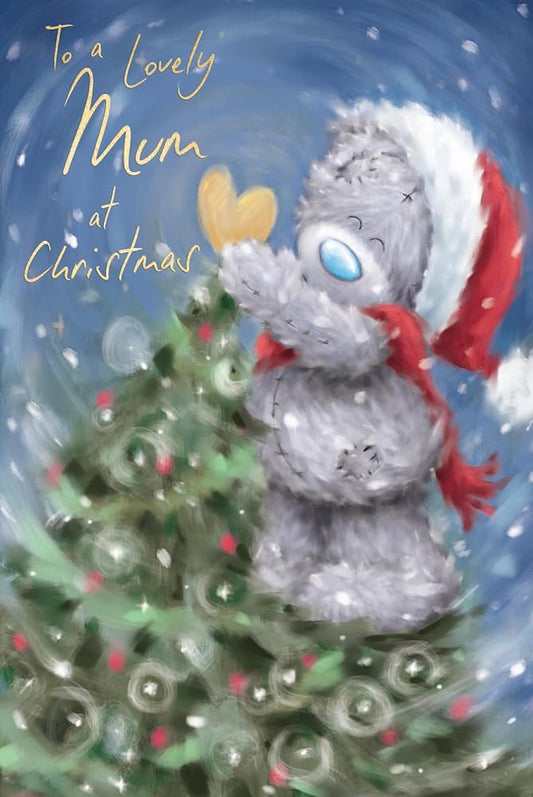 Bear Putting Star On Tree Lovely Mum Christmas Card