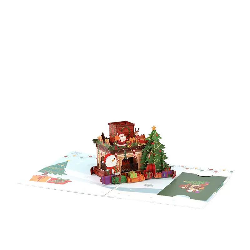 Jolly Santa & Fireplace Wonderland 3D Pop Up Christmas Card