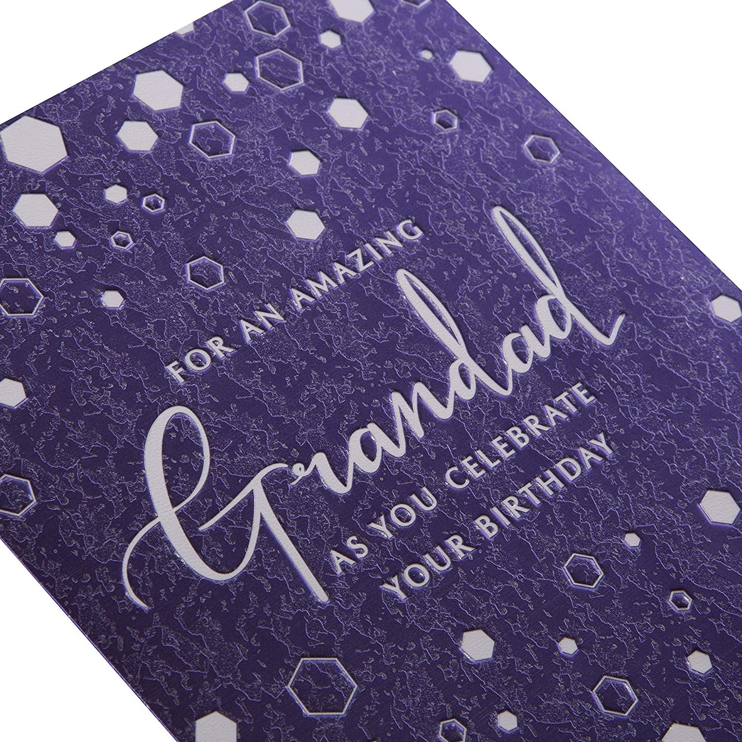 Birthday Card for Grandad Contemporary Textured Foil Design 