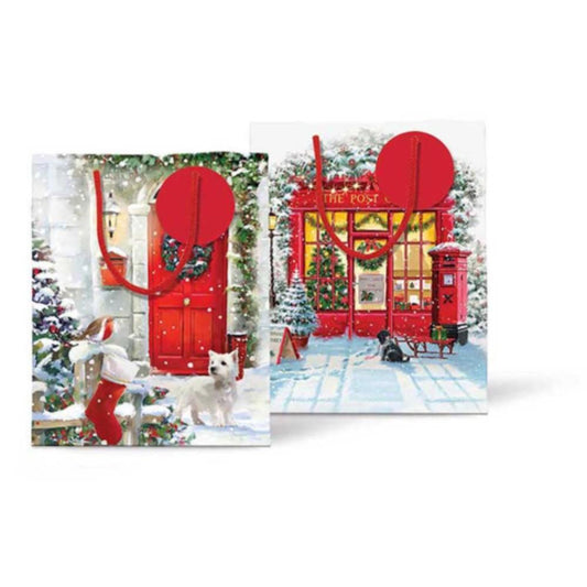Traditional Building Front Design Large Christmas Bag