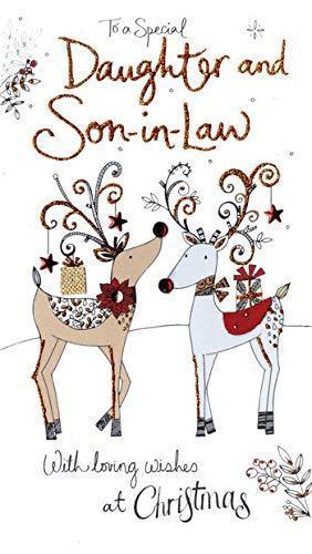 To A Special Daughter & Son in Law 2 Reindeer Design Christmas Card