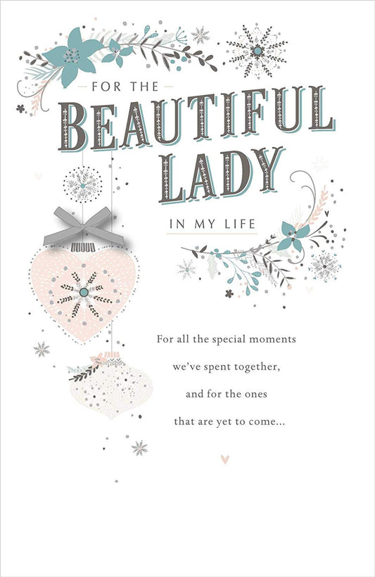 The Beautiful Lady in My Life Stunning Large Christmas Card