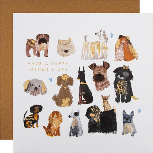 Cute Illustrated Dog Breeds Design From The Dog Father's Day Card