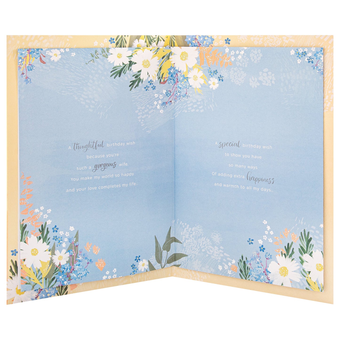 Orange Florals Design & Heartfelt Verse Wife Birthday Card