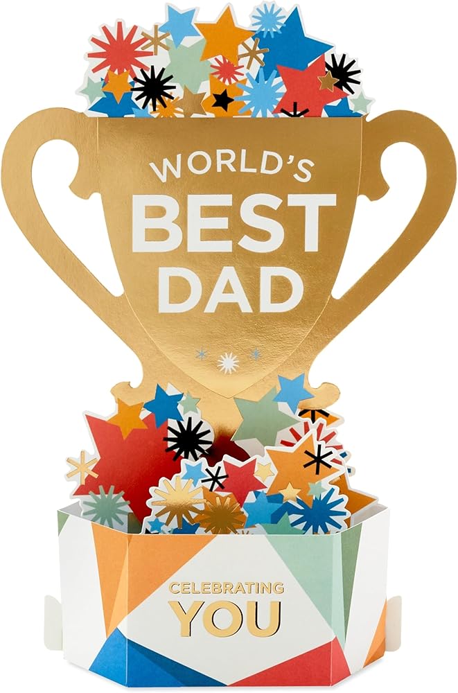 3D Pop Up 'Best Dad' Trophy Father's Day Card