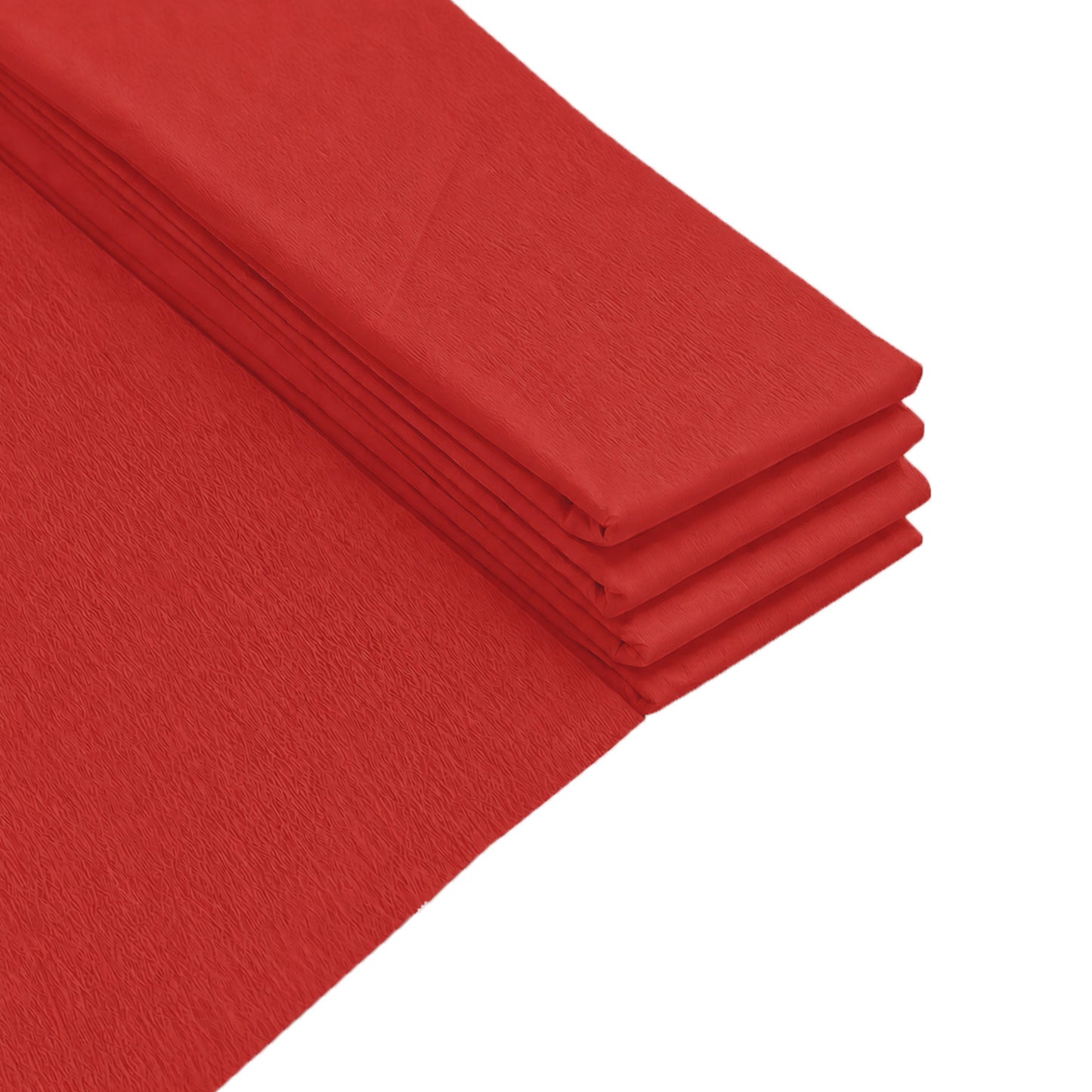 Pack of 5 Red Crepe Paper Sheets 50cm x 2m 17GSM 35% Stretch Craft Paper