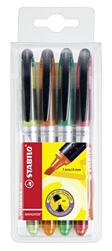 Pack of 4 Stabilo Navigator Assorted Highlighters