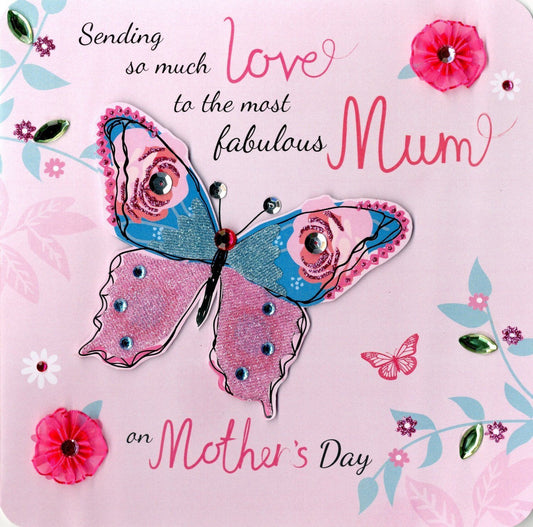 "Soft Colouring" Butterfly Design Mother's Day Card