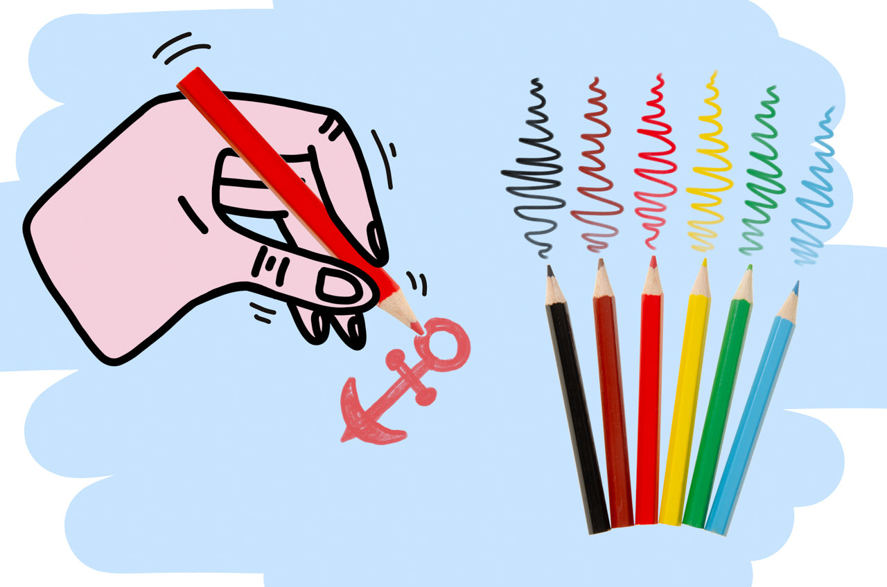 6 Pieces Pirate Design Colored Pencils 9cm