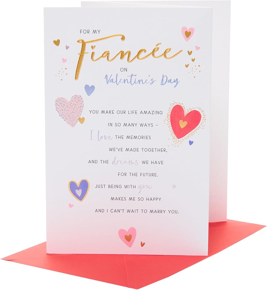 Heartfelt Design Fiancée Valentine's Day Card