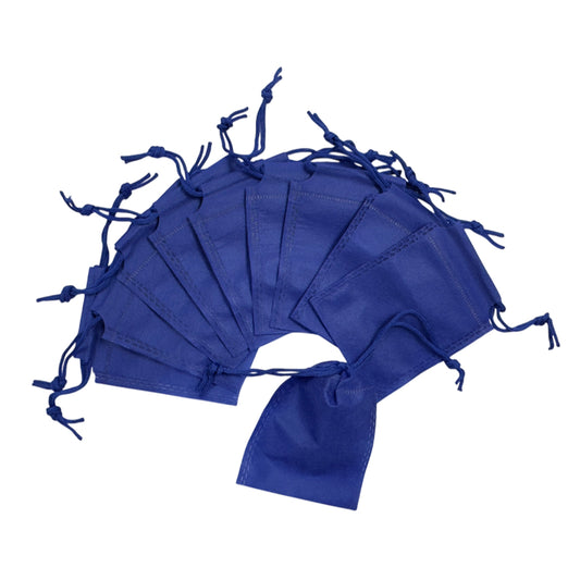 Pack of 50 Blue Coloured 12x9cm Non-Woven Drawstring Bags
