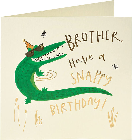 Funny Crococile with Pun Brother Birthday Card