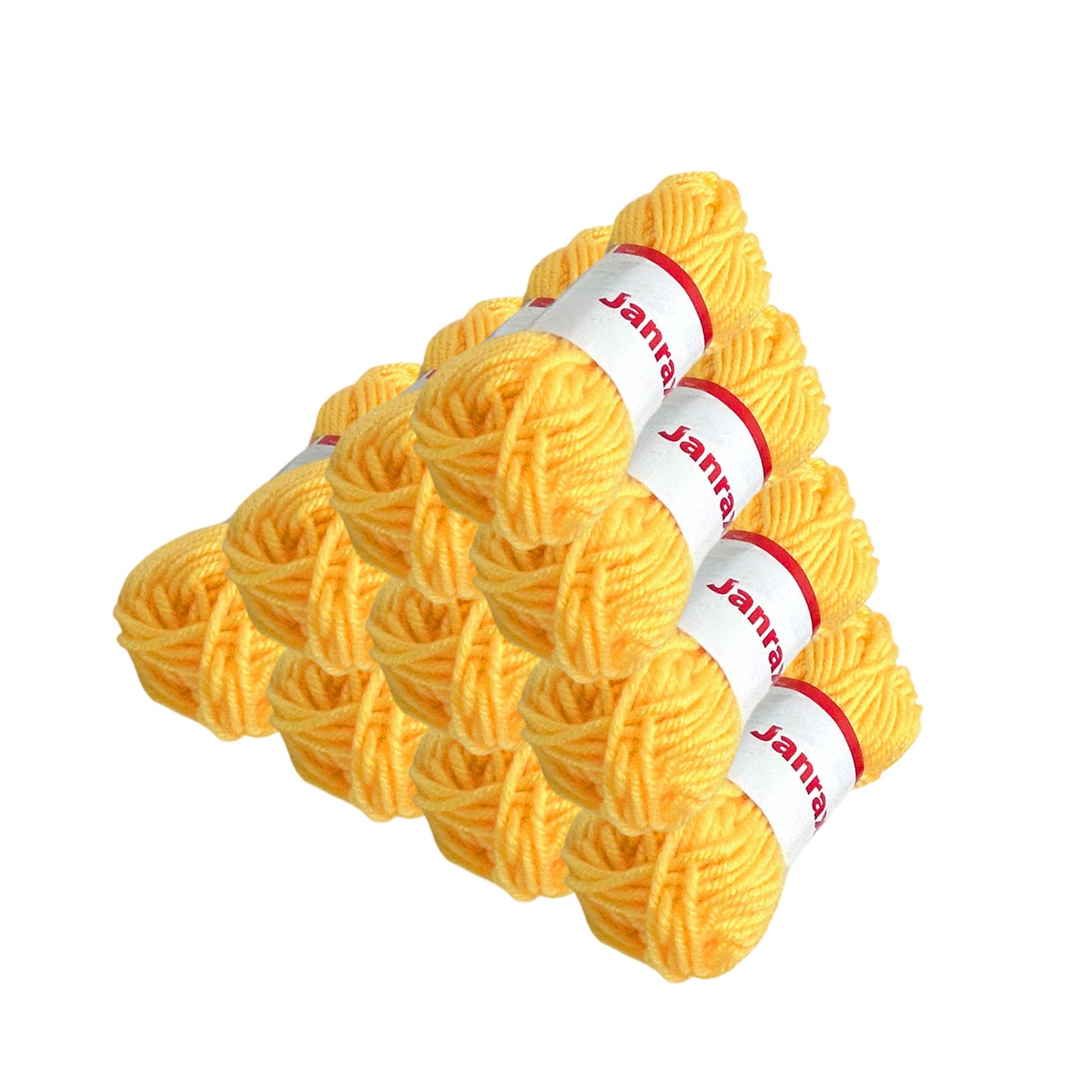 Pack of 5 Light Yellow Acrylic Yarn Rolls – 10g each, 4 Strand 8 Ply Knitting Wool
