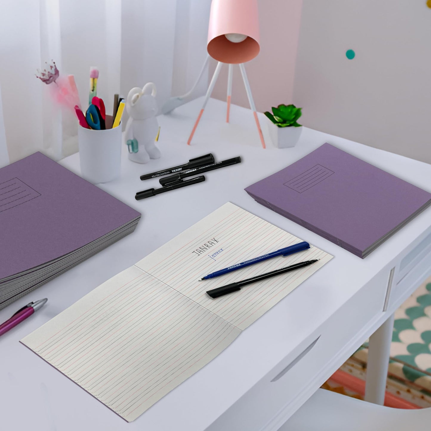 Set of 12 165x200mm Handwriting Books with 12 Black Handwriting Pens