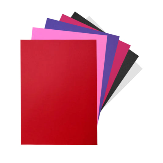 Pack of 300 A5 Assorted Valentine's Day Coloured 160gsm Craft Card Sheets – 6 Colours (50 each)