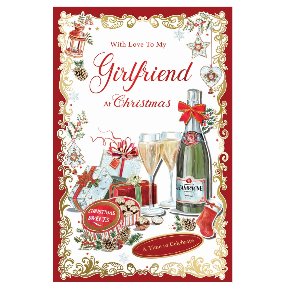 With Love to My Girlfriend Elegant Christmas Celebration Card