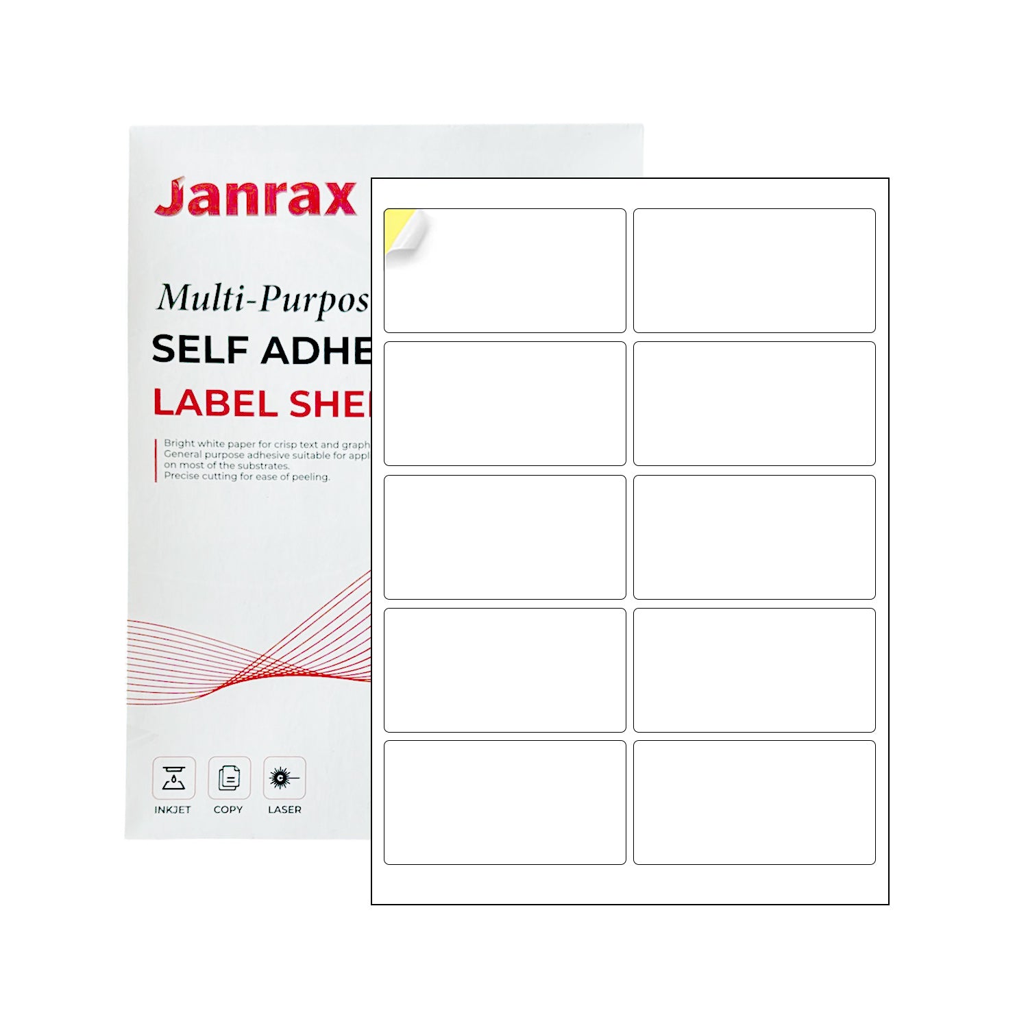 Pack of 1000 White 99x57mm Self Adhesive Labels (10 Labels per A4 Shee ...