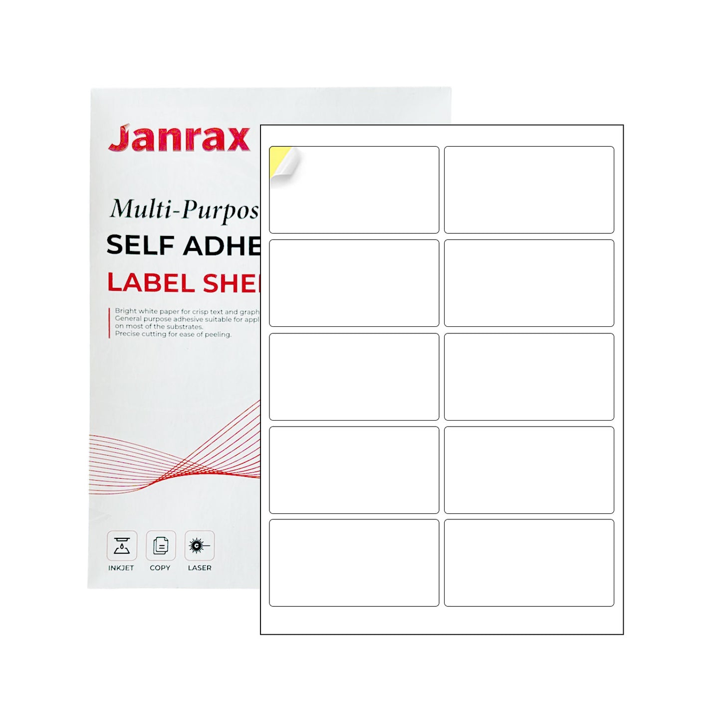 Pack of 1000 White 99x57mm Self Adhesive Labels (10 Labels per A4 Sheet)