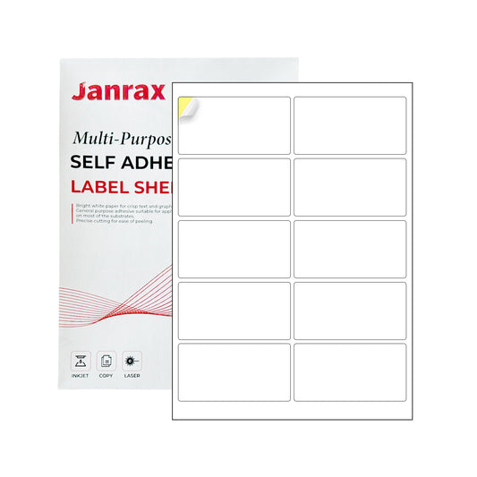Pack of 1000 White 99x57mm Self Adhesive Labels (10 Labels per A4 Sheet)