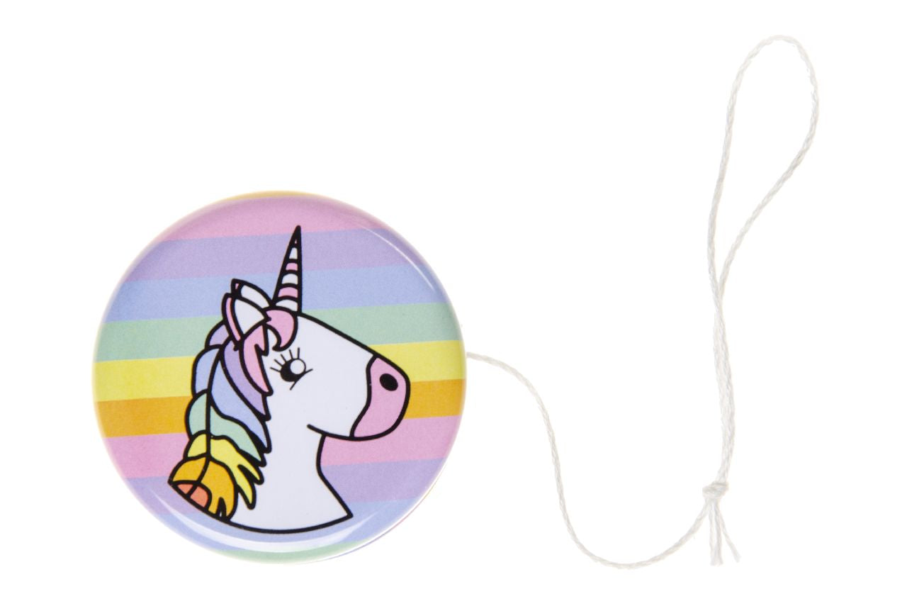 Pack of 12 Metal Yo-Yo Unicorn Theme Return Tops