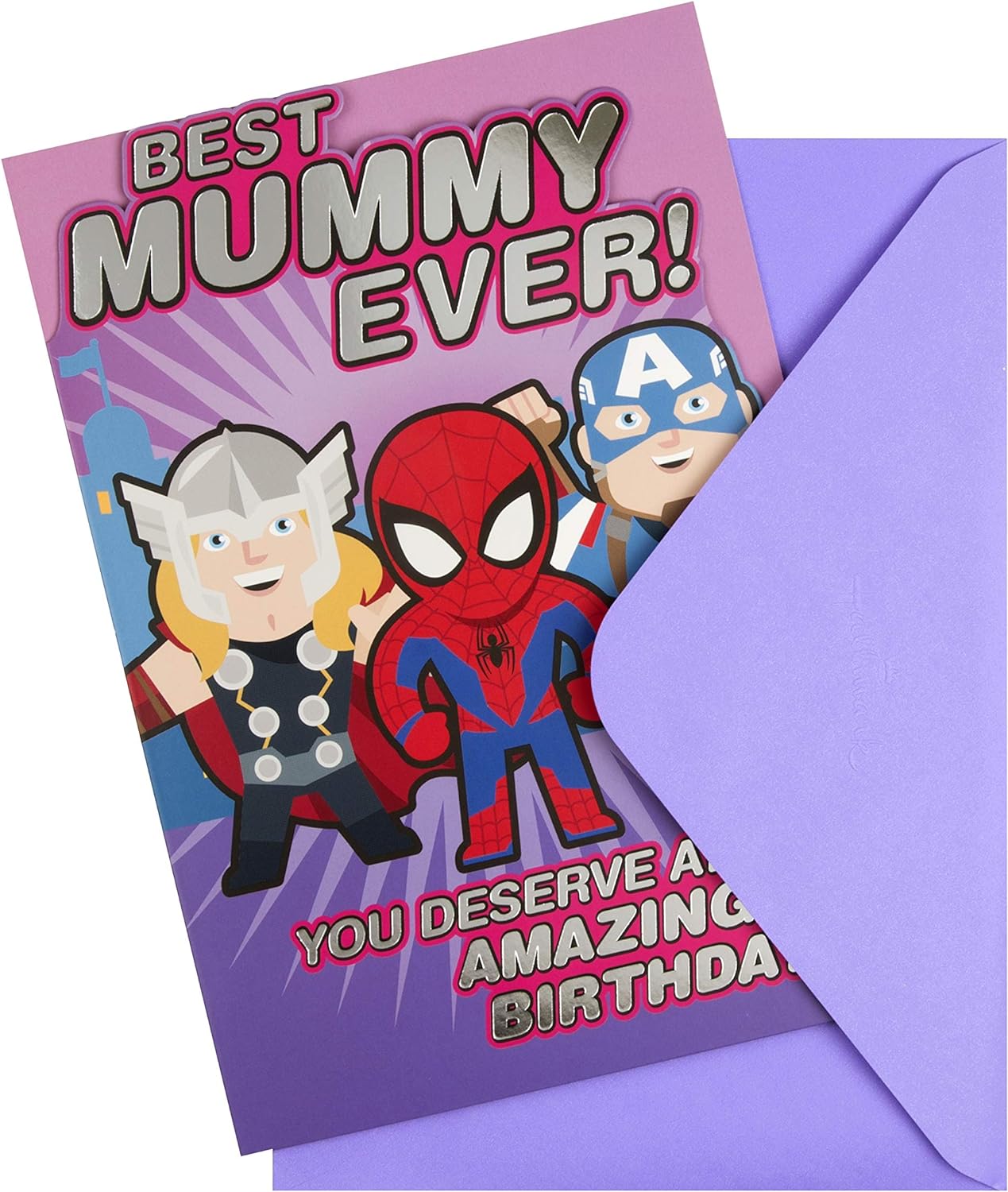 Marvel Avengers Cartoon Design Mummy Birthday Card