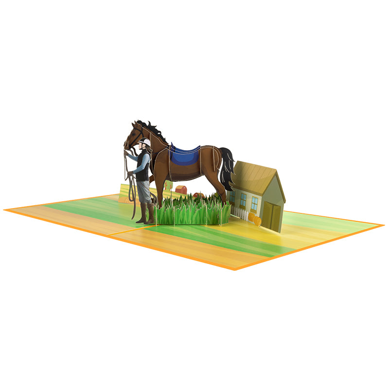 Barnside Bond Horse & Rider 3D Pop Up Greeting Card
