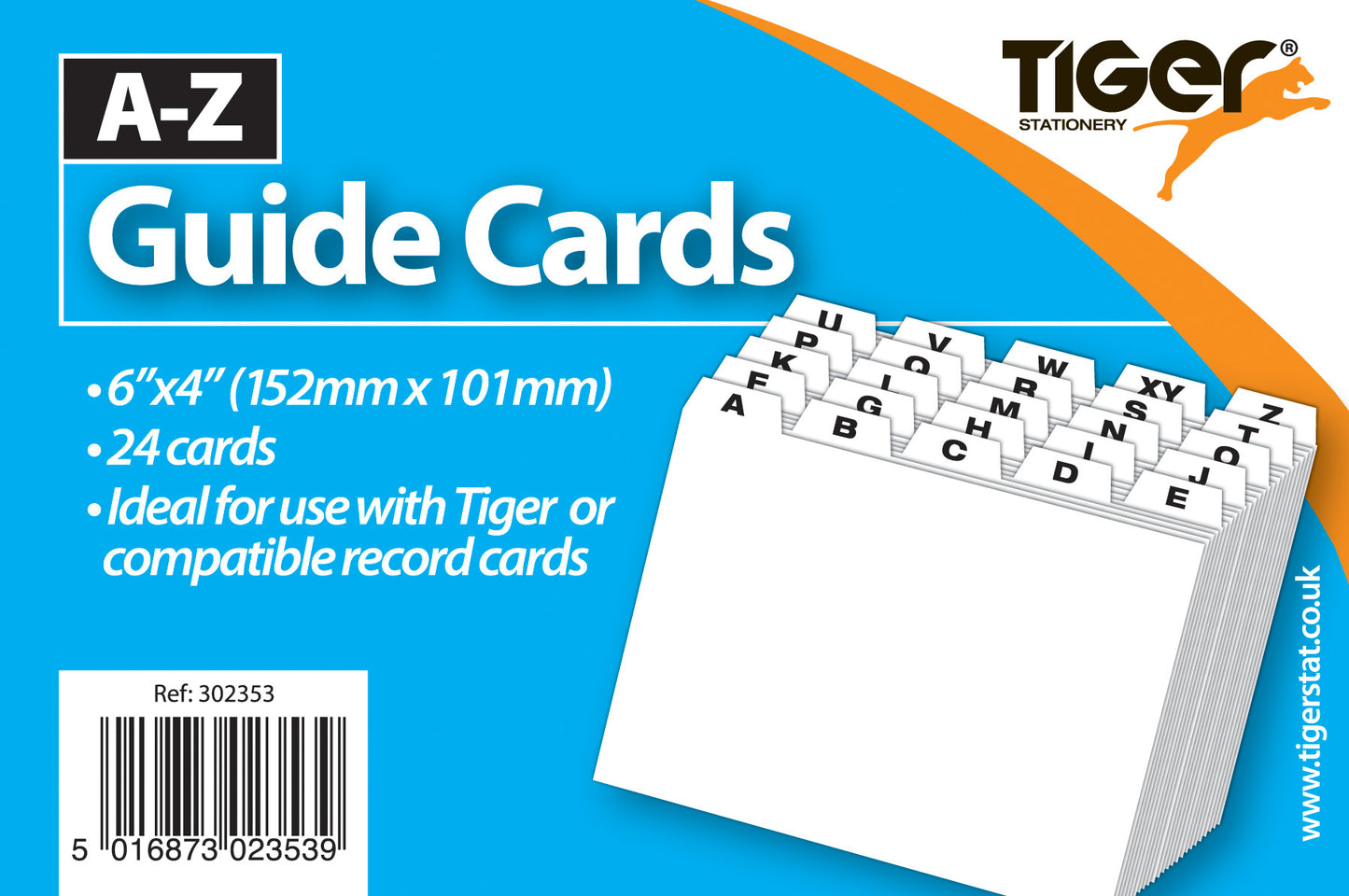6" x 4" A - Z Guide Cards Tabs 24 Cards
