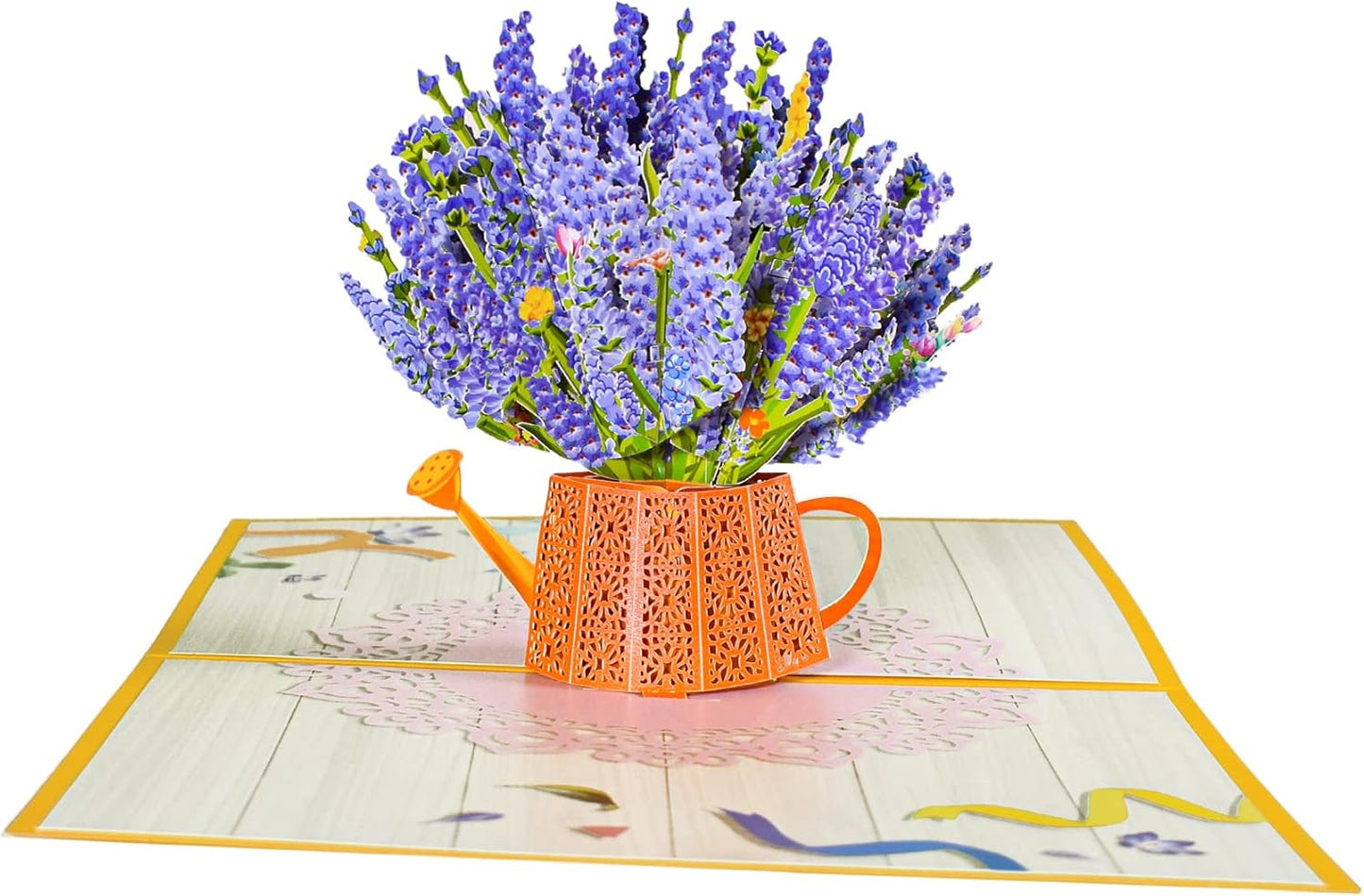 Lavender Vase 3D Pop Up Greeting Card - Mother's Day Anniversary Birthday Get Well