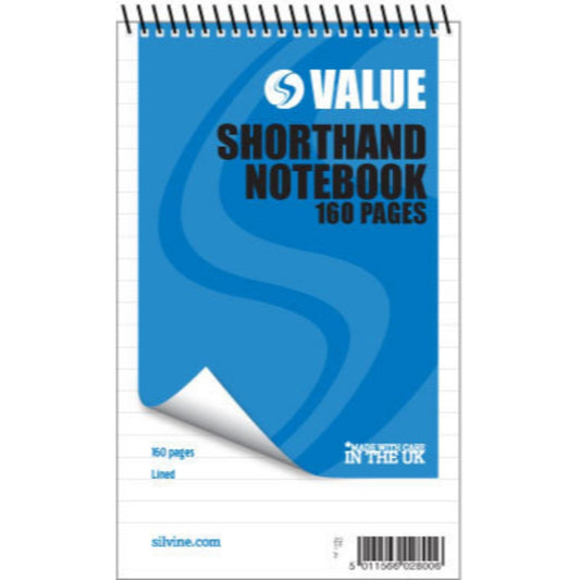 160 pages 5x8" Value Shorthand Spiral Notepad