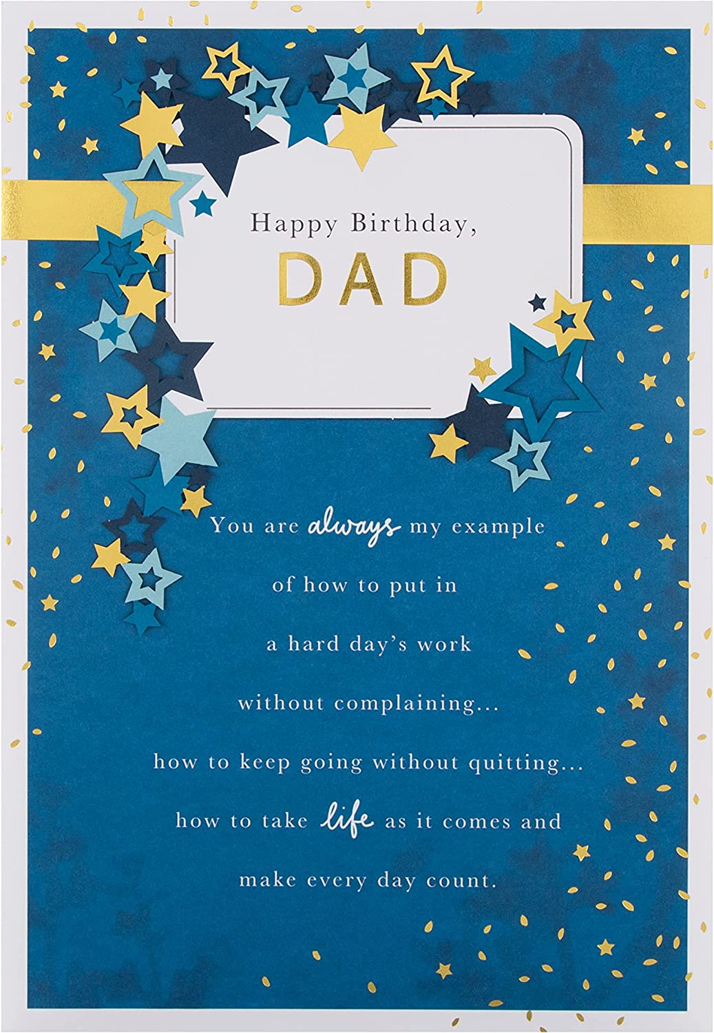 Classic Verse Design Large Birthday Card for Dad