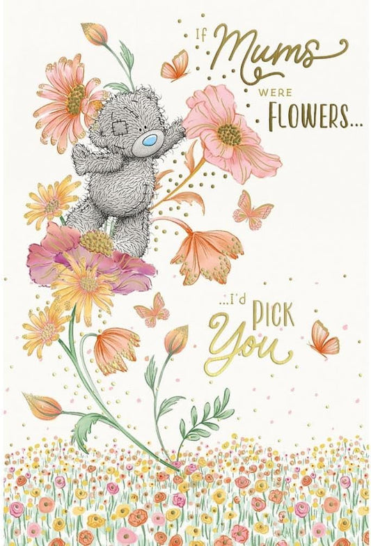 Bear Climbing Flower Stem To Mum Mother's Day Card