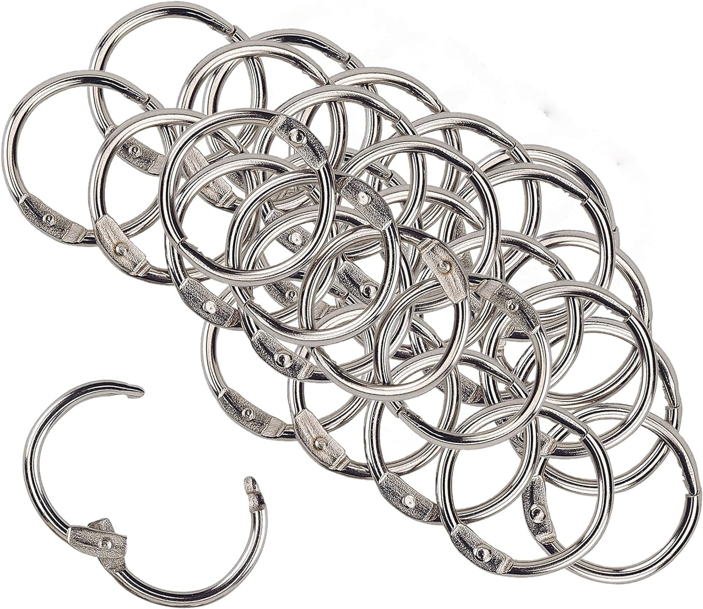 Pack of 100 Metal Binding Rings 19mm 