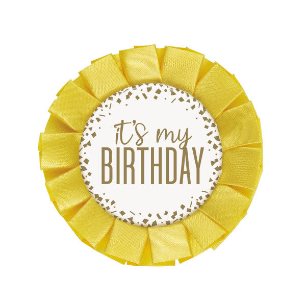 Gold Foil Confetti "It's My Birthday" Badge