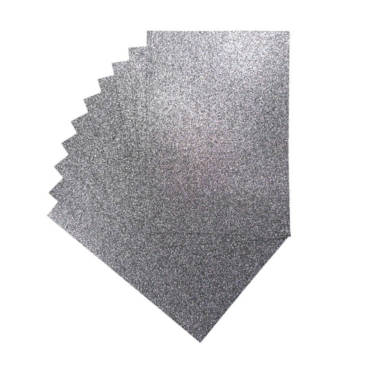 Pack of 200 A4 Grey Glitter EVA Foam Sheets