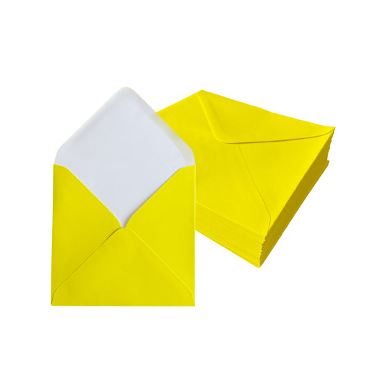 Pack of 1000 Vivid Mellow Yellow 130x130mm Gummed Envelopes