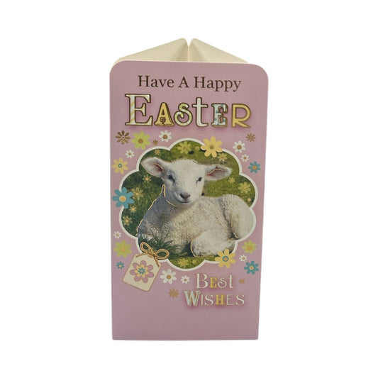 Have A Happy Easter Cute Lamb Open Money Wallet Card
