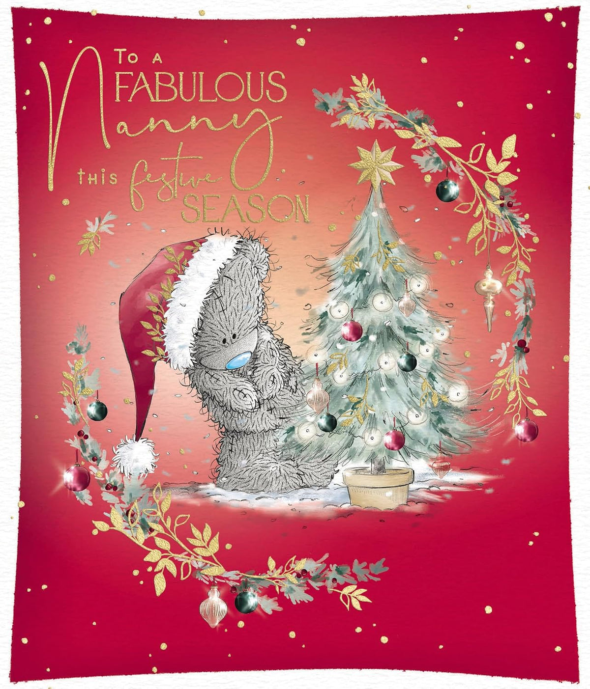 Bear With Tree Fabulous Nanny Christmas Card